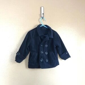 Only Kids Navy Fleece Peacoat Style Jacket Size 12M